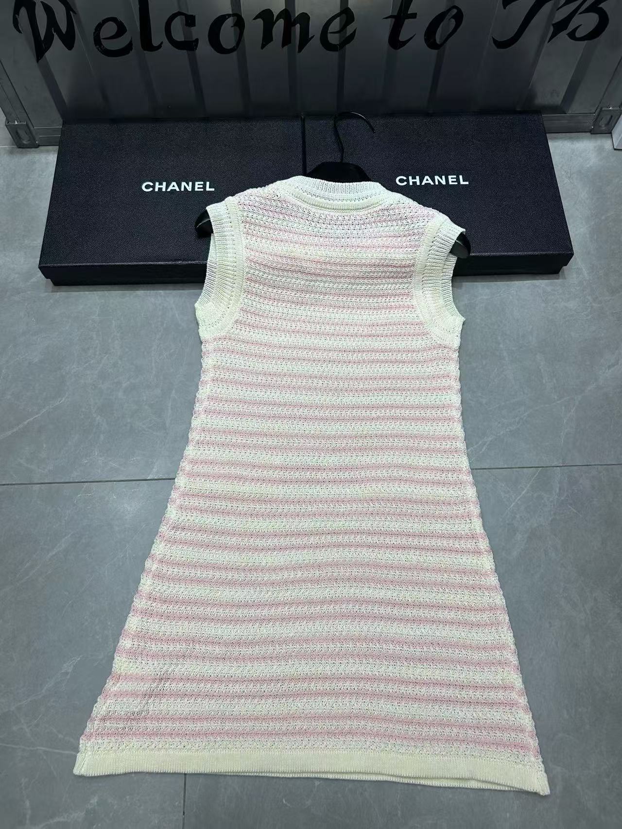 CHANE1 ピンクのストライプドレス【50％割引+送料無料】