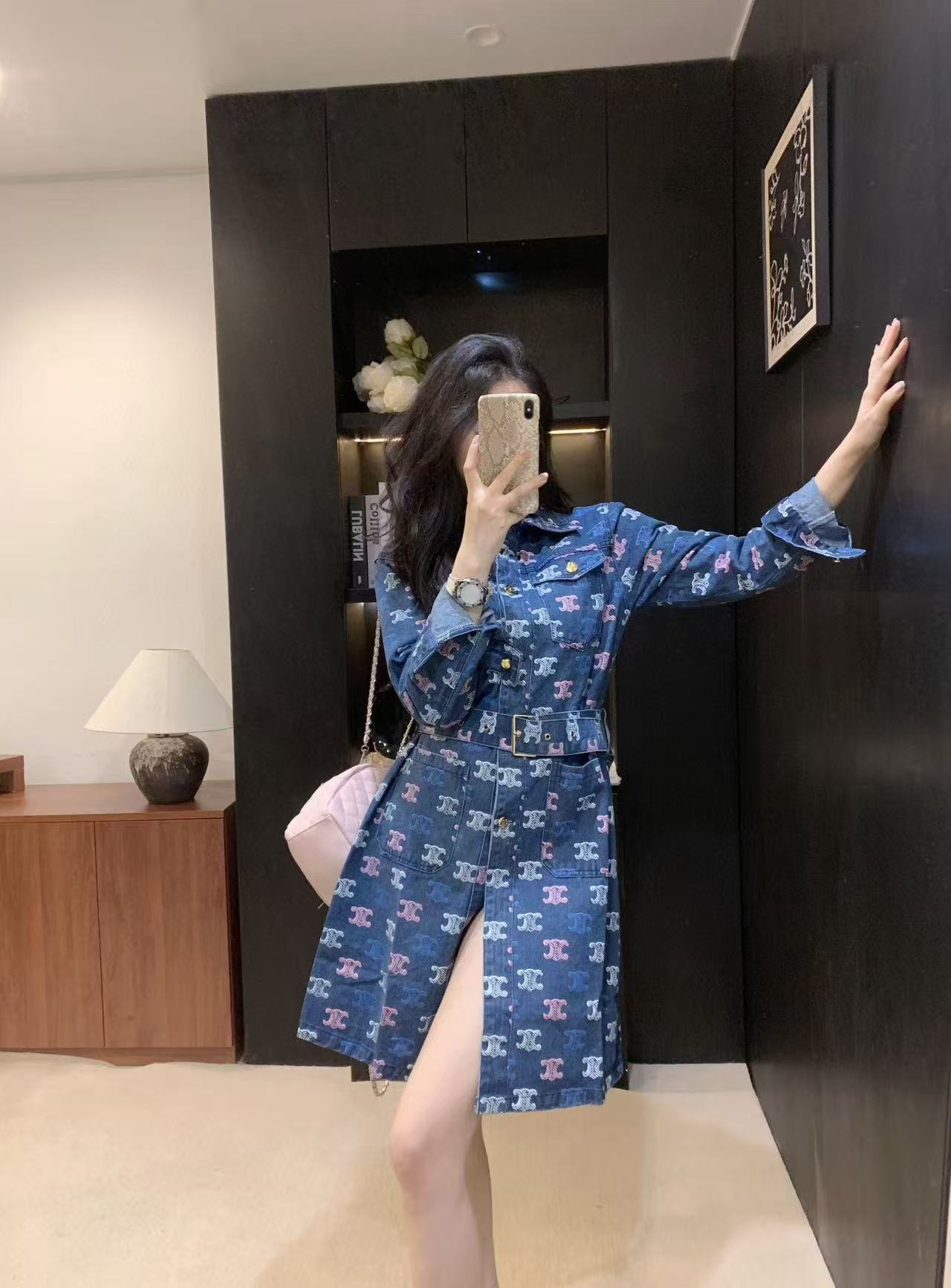 CEL1NE 凱旋門デニムプリントドレス【50％割引+送料無料】