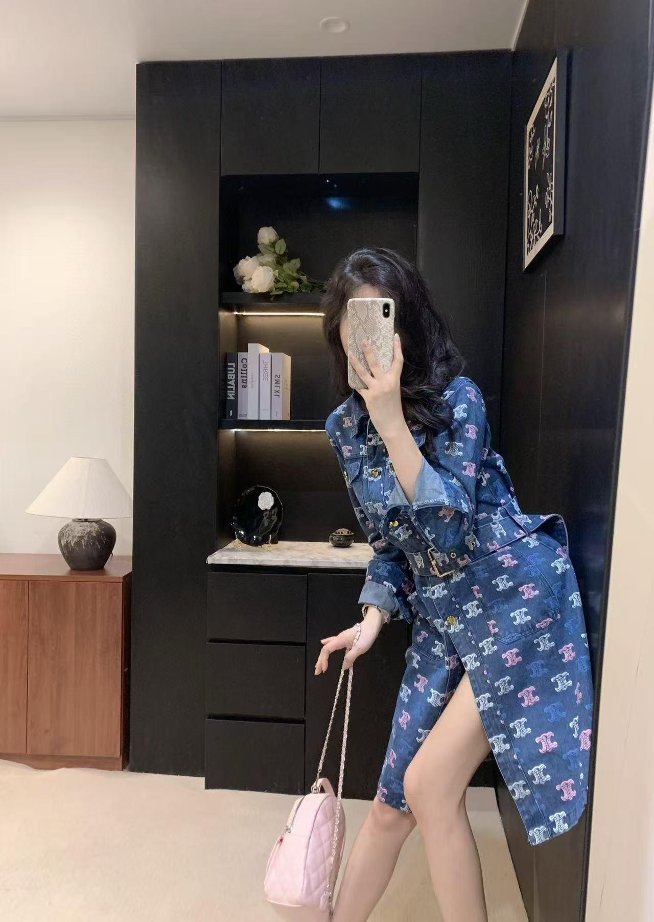 CEL1NE 凱旋門デニムプリントドレス【50％割引+送料無料】