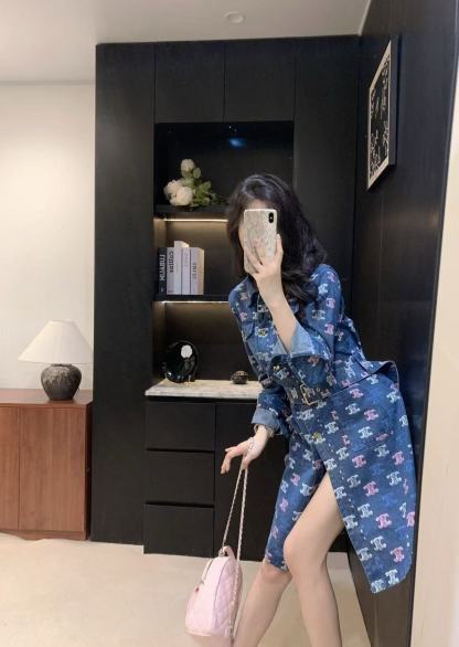 CEL1NE 凱旋門デニムプリントドレス【50％割引+送料無料】