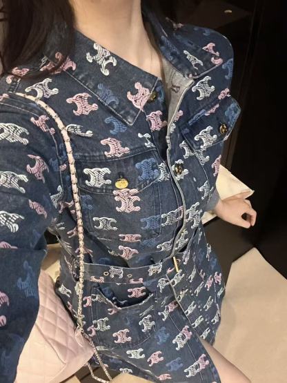 CEL1NE 凱旋門デニムプリントドレス【50％割引+送料無料】