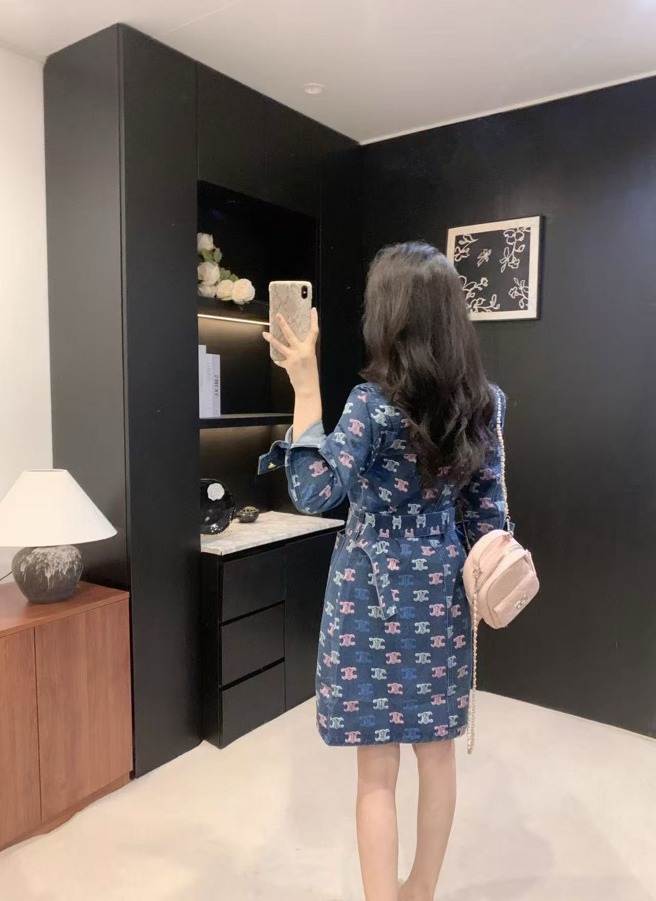 CEL1NE 凱旋門デニムプリントドレス【50％割引+送料無料】