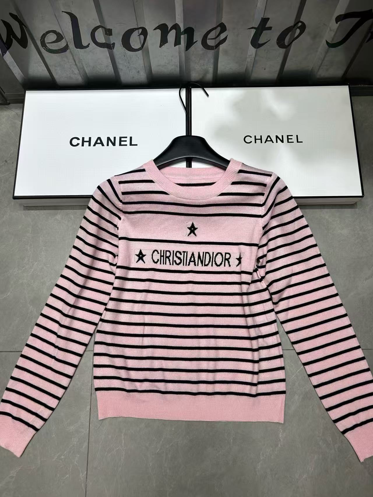 DI0R ストライプウールセーター【50％割引+送料無料】