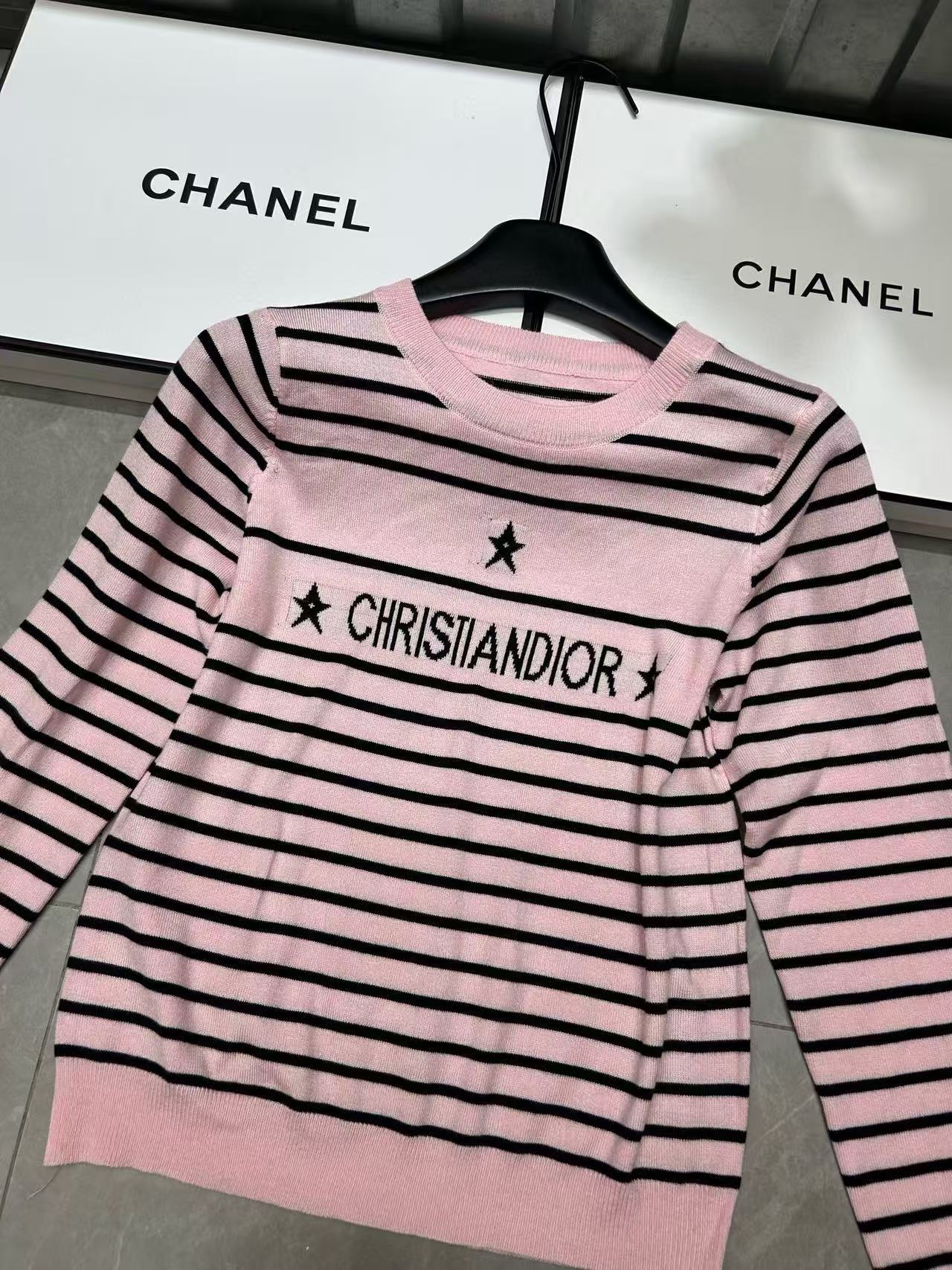 DI0R ストライプウールセーター【50％割引+送料無料】