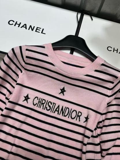 DI0R ストライプウールセーター【50％割引+送料無料】