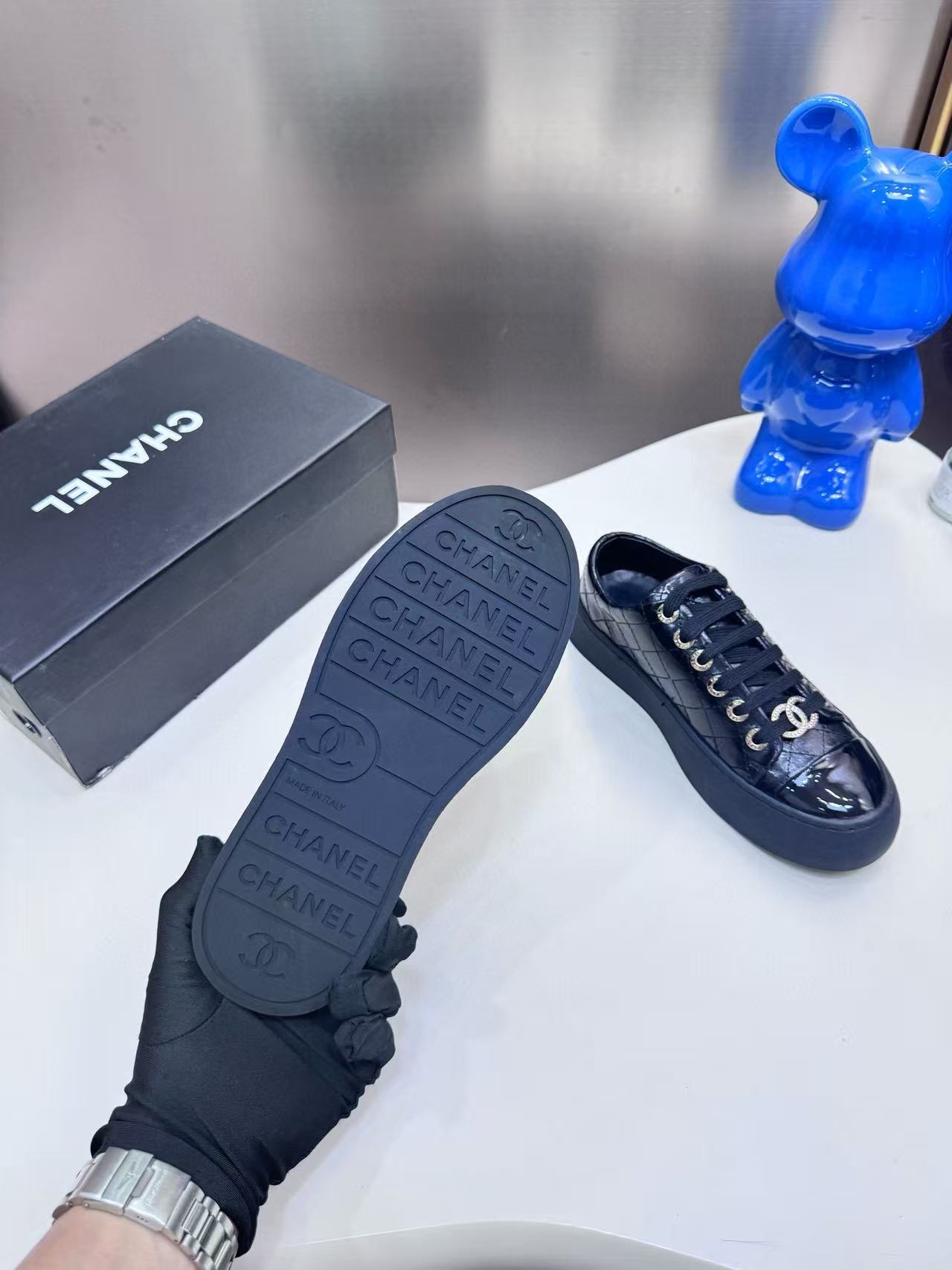 CHANE1 ダブルC レースアップ カジュアルシューズ【50％割引+送料無料】