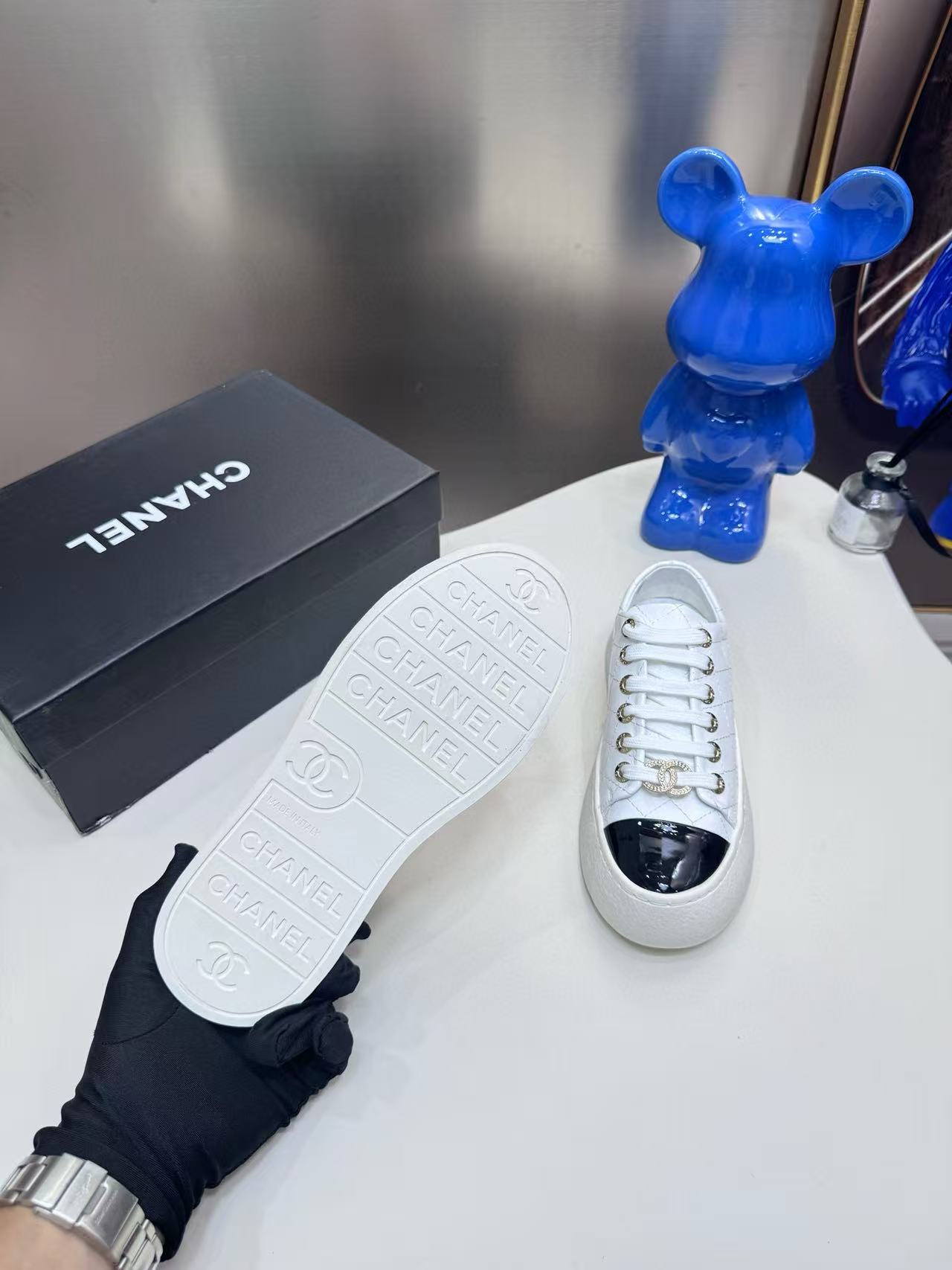 CHANE1 ダブルC レースアップ カジュアルシューズ【50％割引+送料無料】