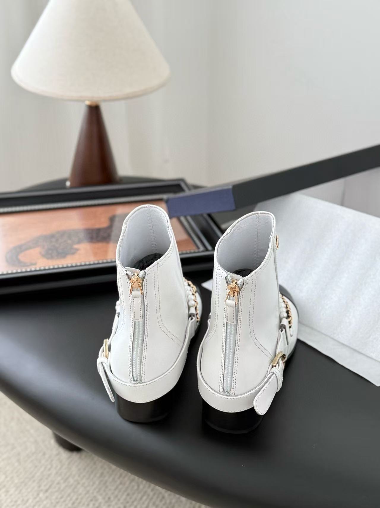 CHANE1 高品質パールアンクルブーツ【50％割引+送料無料】