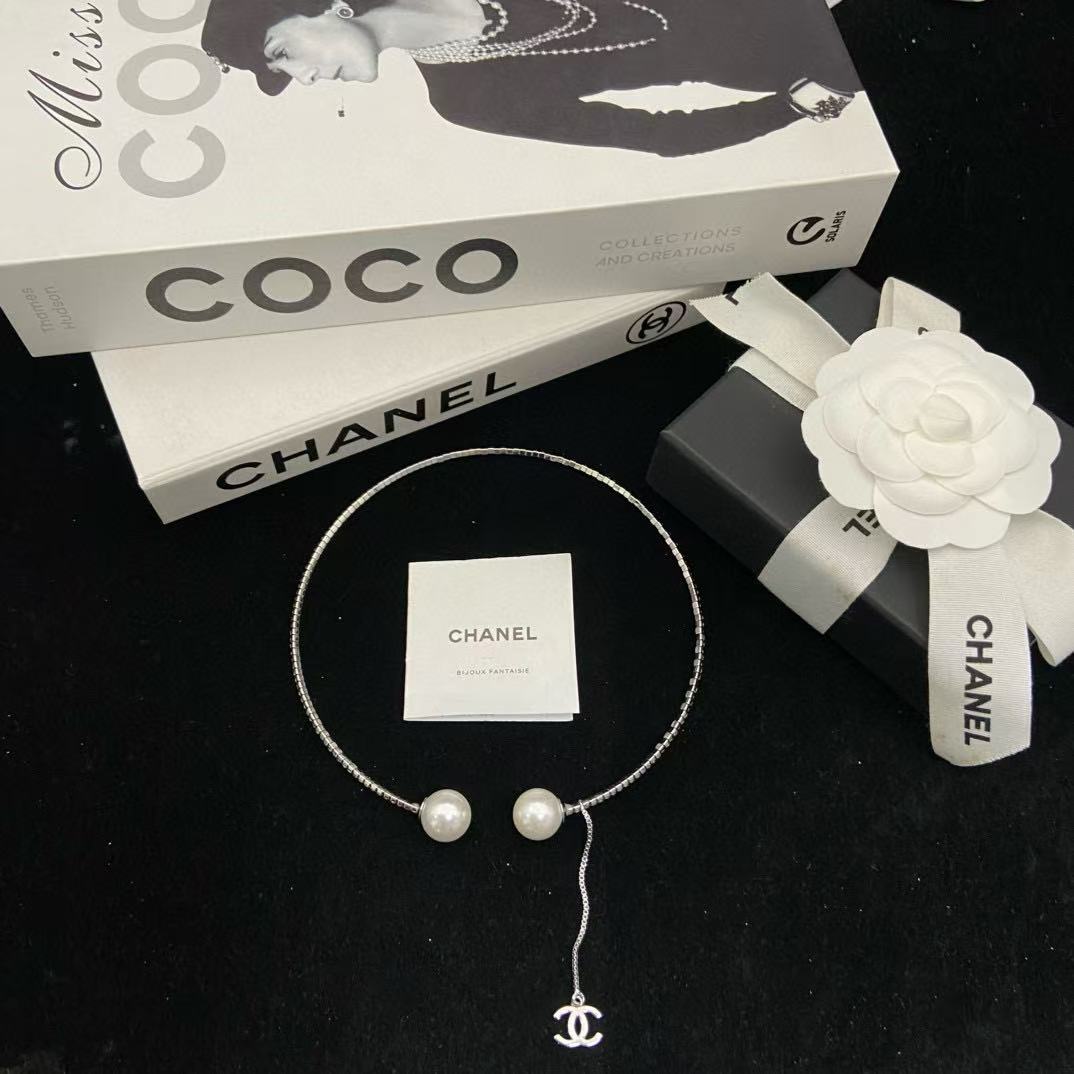 CHANE1 パールダブルCネックレス【50％割引+送料無料】