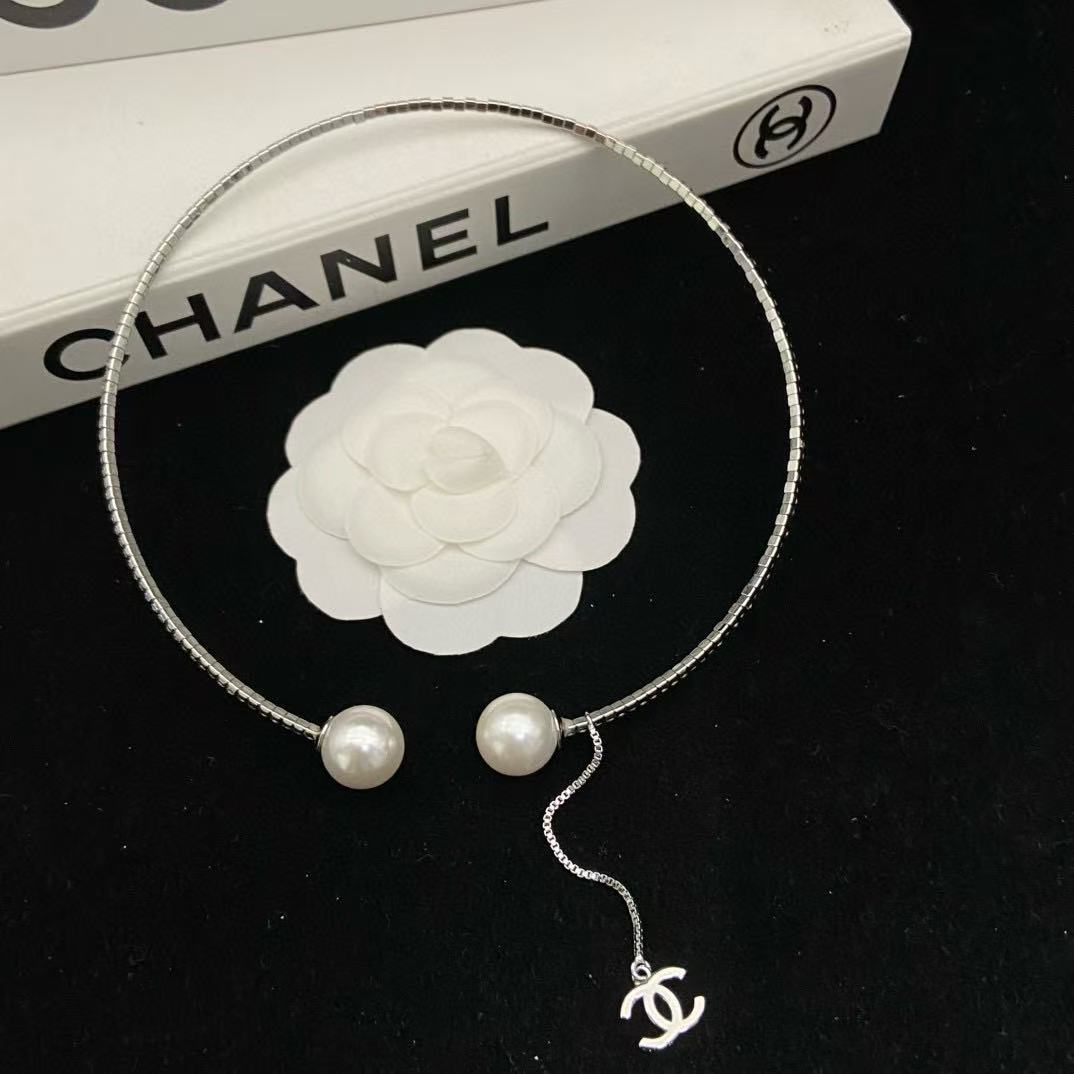 CHANE1 パールダブルCネックレス【50％割引+送料無料】