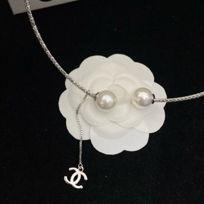 CHANE1 パールダブルCネックレス【50％割引+送料無料】