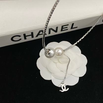 CHANE1 パールダブルCネックレス【50％割引+送料無料】