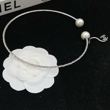 CHANE1 パールダブルCネックレス【50％割引+送料無料】