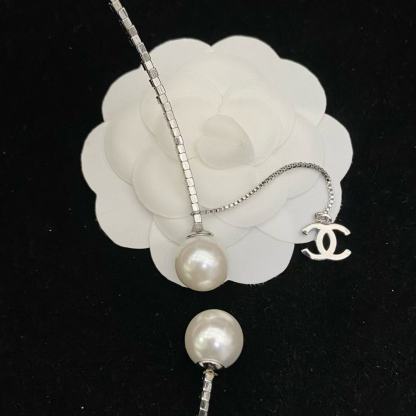 CHANE1 パールダブルCネックレス【50％割引+送料無料】