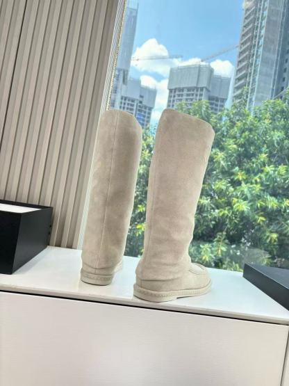 CHANE1高品質のダブルCヌバックレザーハイブーツ【50％割引+送料無料】