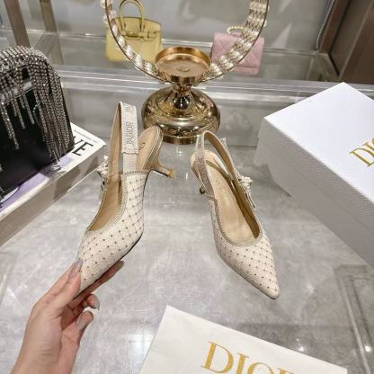 DI0Rの高品質ポインテッドラインストーンローヒール【50％割引+送料無料】