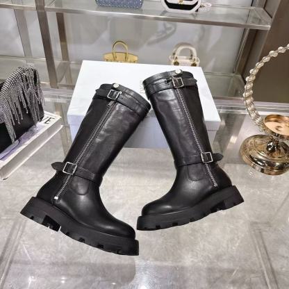 DI0Rの高品質ジッパー付きレザーハイブーツ【50％割引+送料無料】