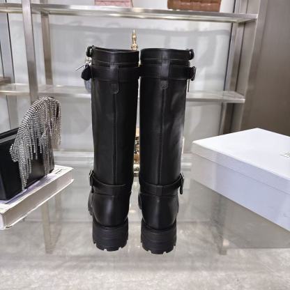 DI0Rの高品質ジッパー付きレザーハイブーツ【50％割引+送料無料】