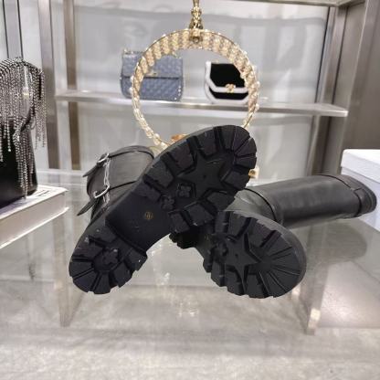 DI0Rの高品質ジッパー付きレザーハイブーツ【50％割引+送料無料】