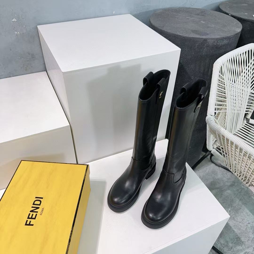 FEND1 高級牛革シンプルロングブーツ【50％割引+送料無料】