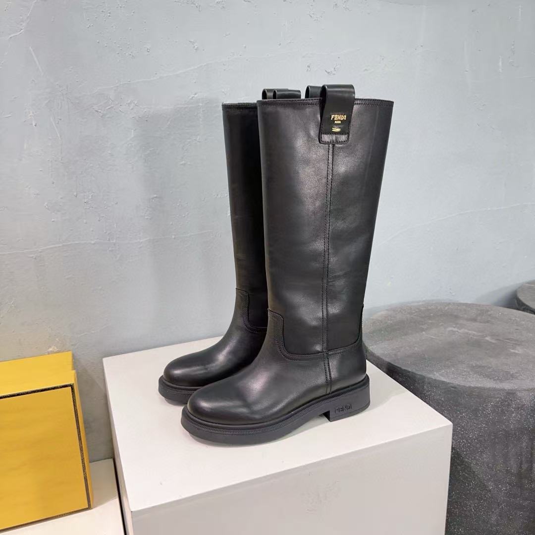 FEND1 高級牛革シンプルロングブーツ【50％割引+送料無料】