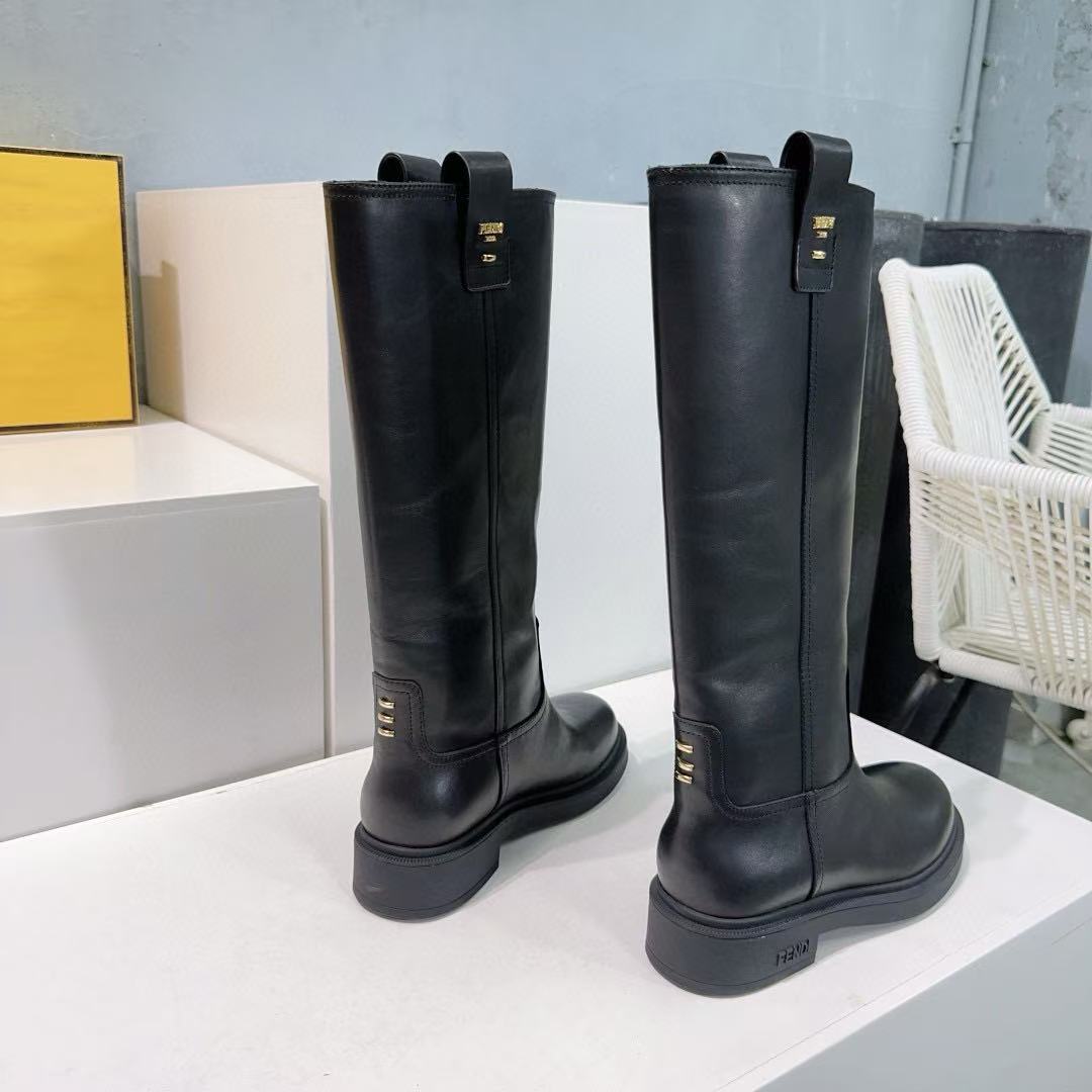 FEND1 高級牛革シンプルロングブーツ【50％割引+送料無料】