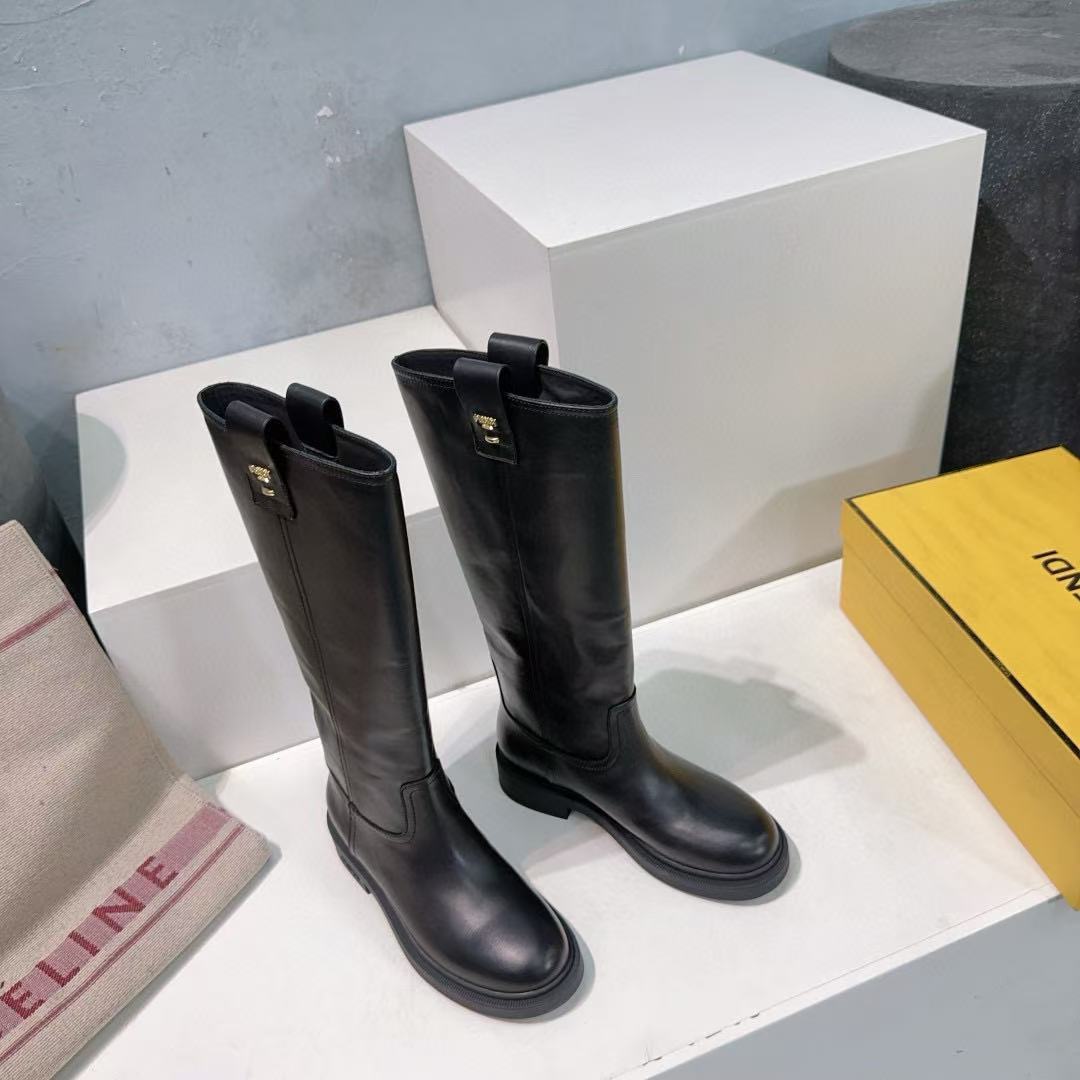 FEND1 高級牛革シンプルロングブーツ【50％割引+送料無料】