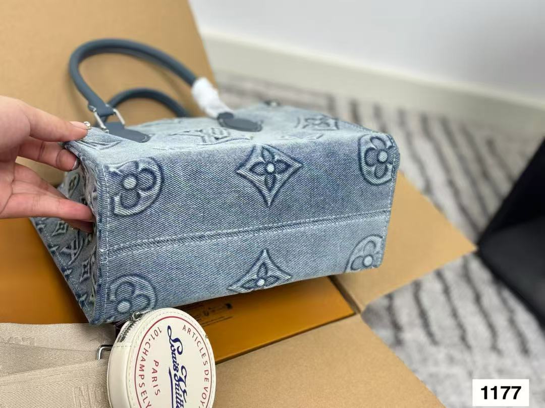 LV刺繍デニムショッピングバッグ【50％割引+送料無料】