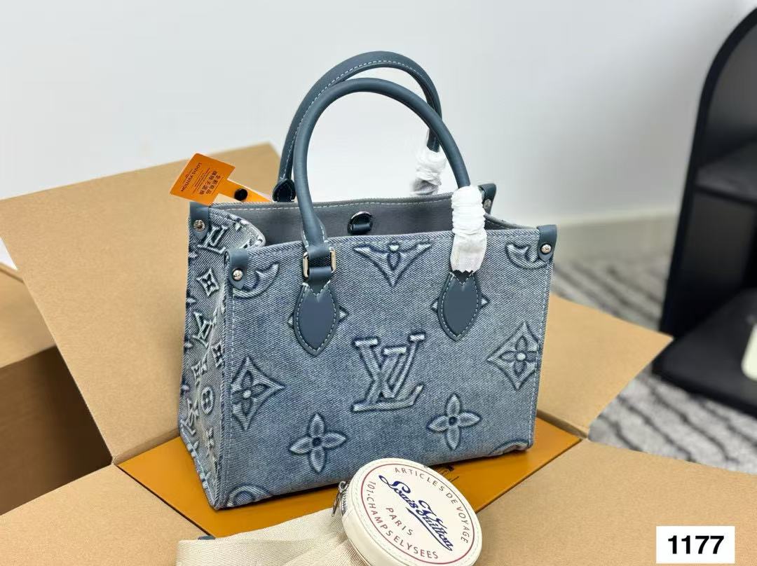 LV刺繍デニムショッピングバッグ【50％割引+送料無料】