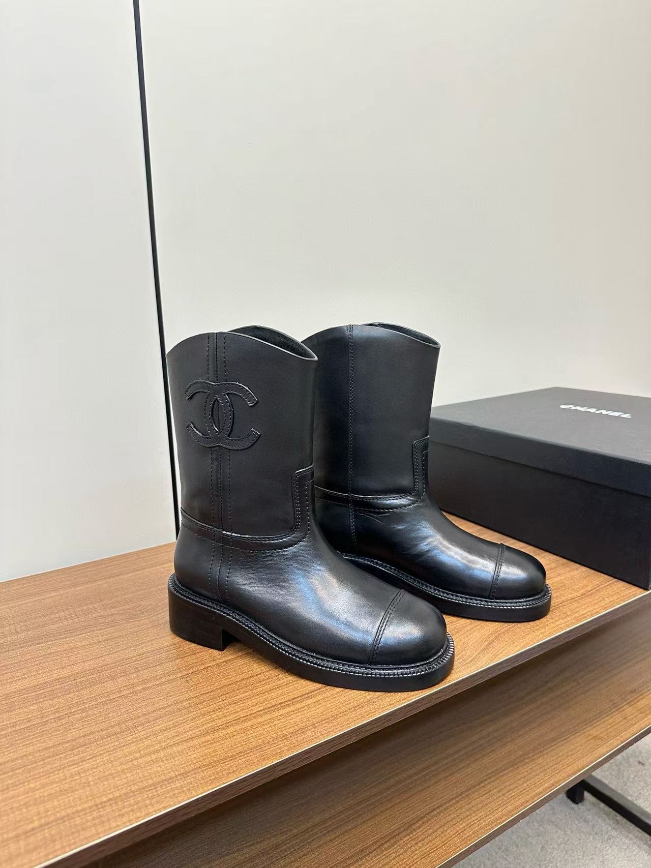 CHANE1 高品質ダブルCアンクルブーツ【50％割引+送料無料】