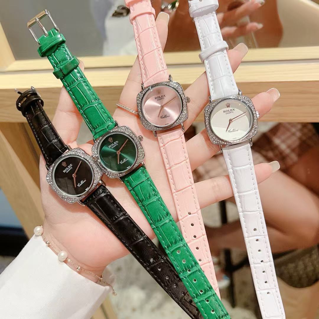 R0LEX ダイヤモンドレザーストラップレディース腕時計【50％割引+送料無料】