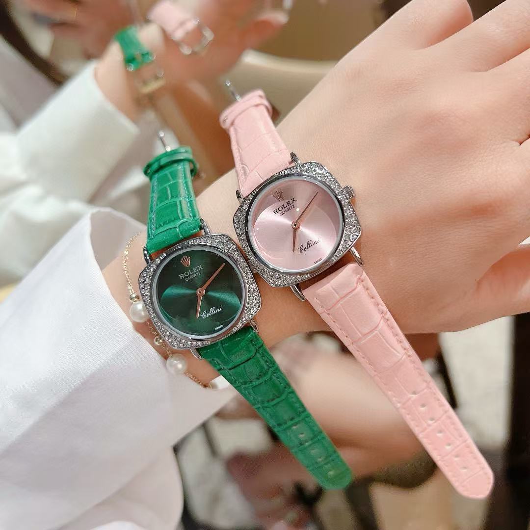 R0LEX ダイヤモンドレザーストラップレディース腕時計【50％割引+送料無料】