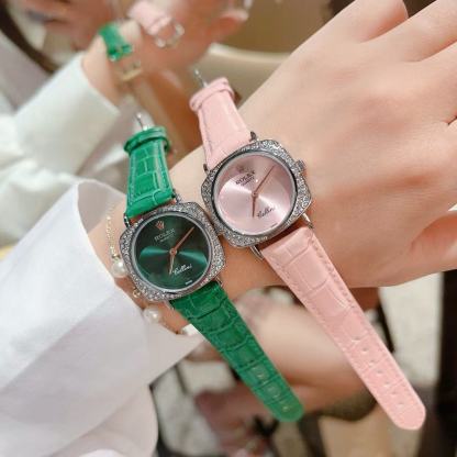 R0LEX ダイヤモンドレザーストラップレディース腕時計【50％割引+送料無料】