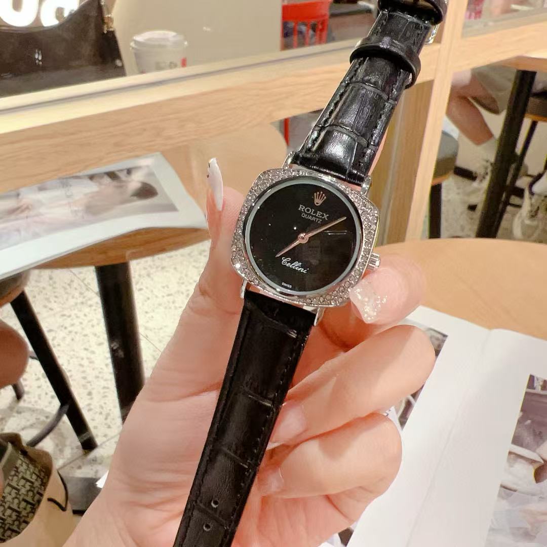 R0LEX ダイヤモンドレザーストラップレディース腕時計【50％割引+送料無料】