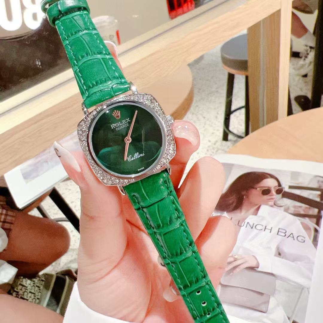 R0LEX ダイヤモンドレザーストラップレディース腕時計【50％割引+送料無料】