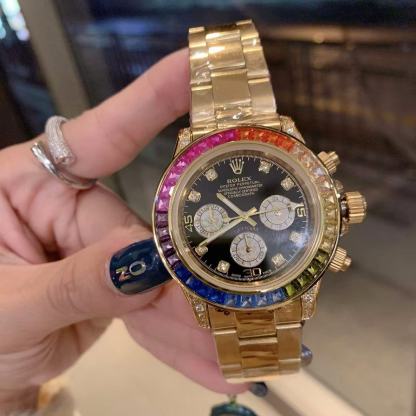 R0LEX レインボースチールバンド メンズ＆レディース腕時計【50％割引+送料無料】