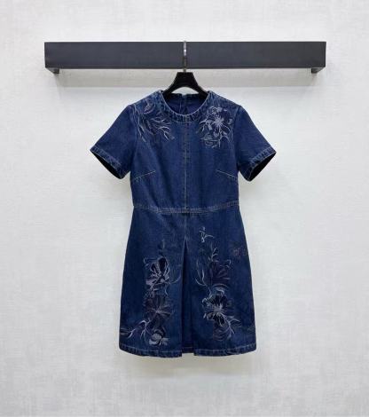 GUCC1 刺繍デニムドレス【50％割引+送料無料】