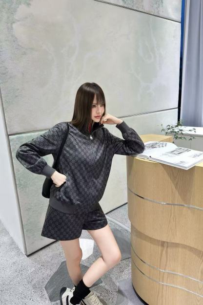 GUCC1 ジャカード カジュアルジャケット + ショーツ ツーピースセット【50％割引+送料無料】