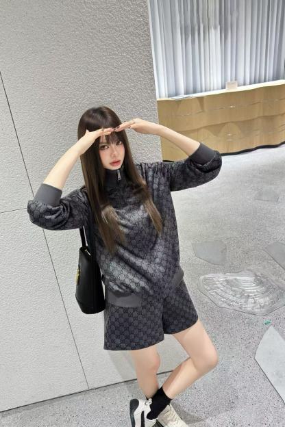 GUCC1 ジャカード カジュアルジャケット + ショーツ ツーピースセット【50％割引+送料無料】