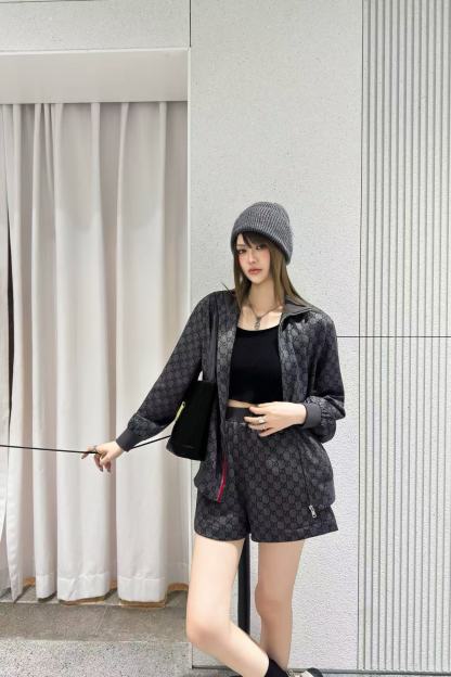 GUCC1 ジャカード カジュアルジャケット + ショーツ ツーピースセット【50％割引+送料無料】