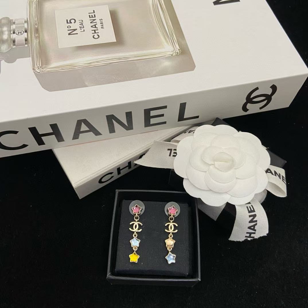 CHANE1 ダブルC 五芒星イヤリング【50％割引+送料無料】