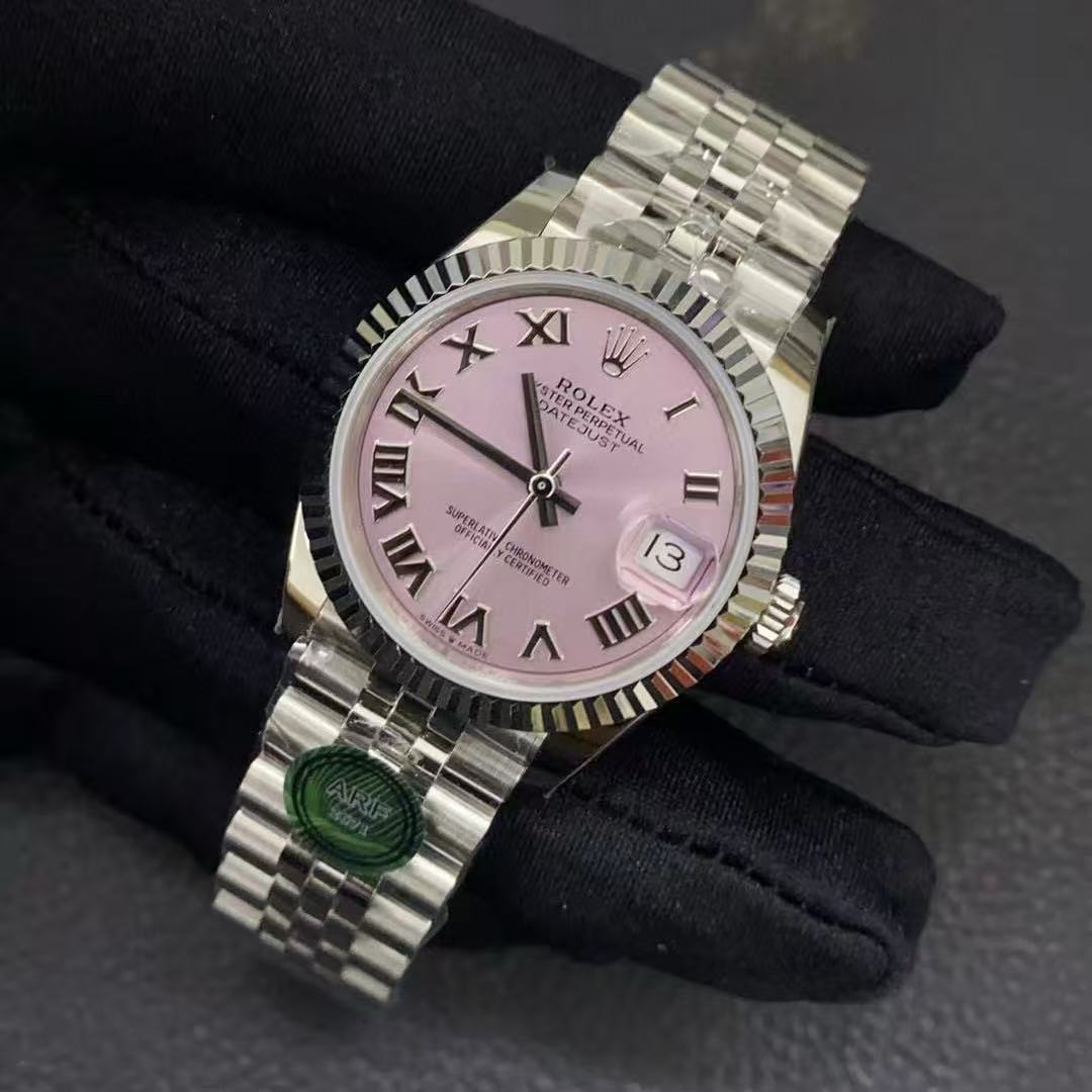 R0LEX ピンク スチールストラップ レディース腕時計【50％割引+送料無料】