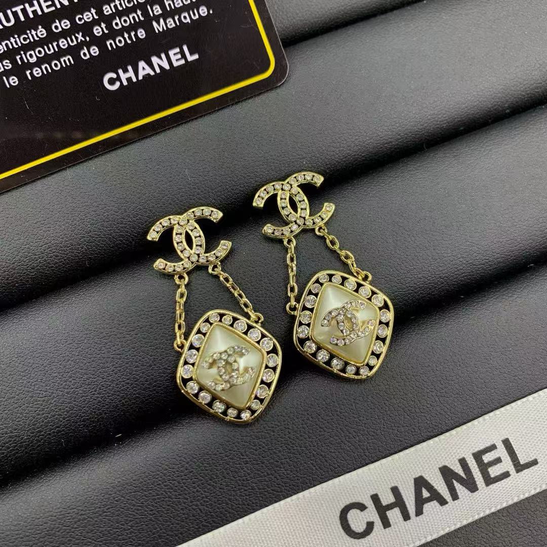 CHANE1 ダブルC ダイヤモンドイヤリング【50％割引+送料無料】