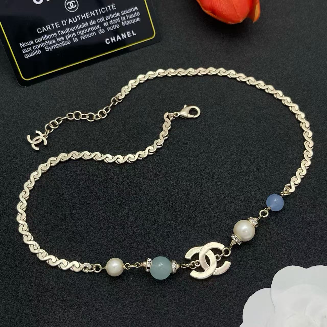 CHANE1 ダブルCビーズネックレス【50％割引+送料無料】