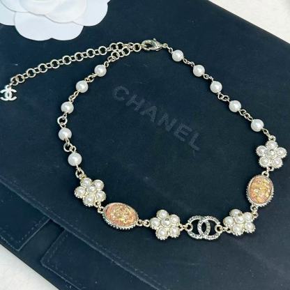 CHANE1 ダブルCパールネックレス【50％割引+送料無料】
