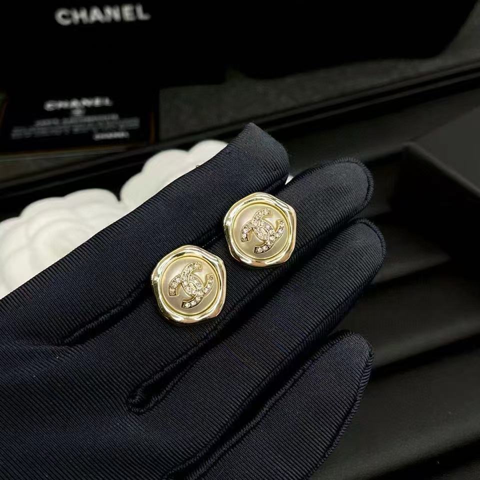 CHANE1 ダブルC ダイヤモンド イヤリング【50％割引+送料無料】