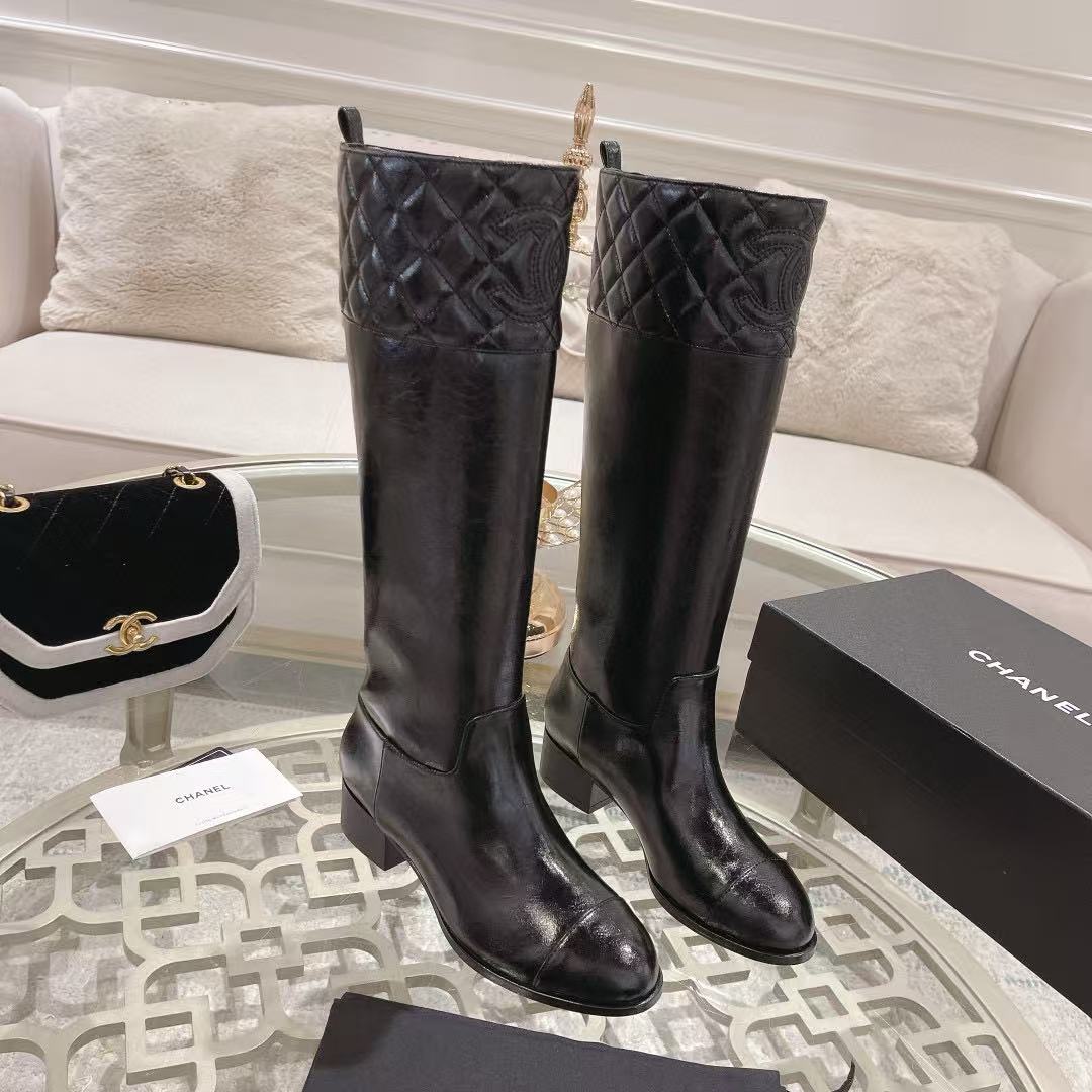 CHANE1 高品質カメリアハイブーツ【50％割引+送料無料】