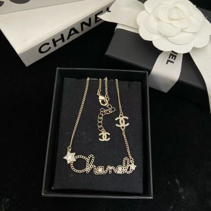 CHANE1 五芒星チェーンレターネックレス【50％割引+送料無料】