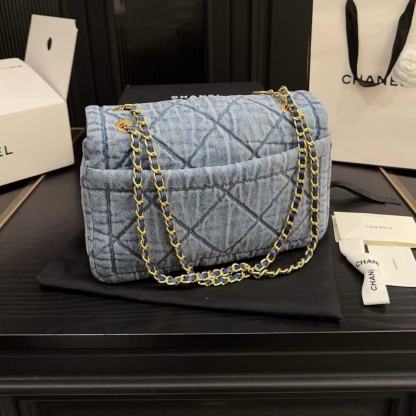 CHANE1 デニムフラップチェーンバッグ【50％割引+送料無料】