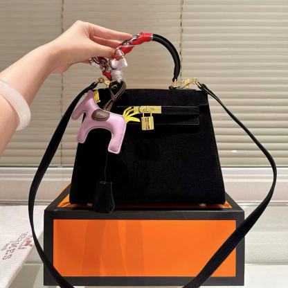 HERME5 ヌバックレザーハンドバッグ【50％割引+送料無料】